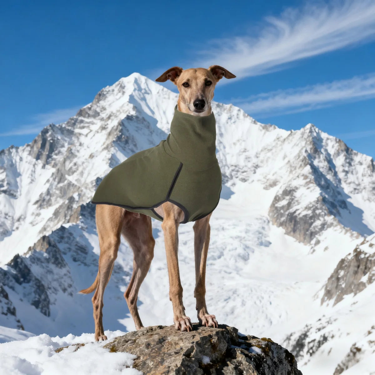 Dog Winter Coat Pajamas Onesies Turtleneck Stretch Greyhound Apparel Pet Clothes Coat Outfit for Medium, Large